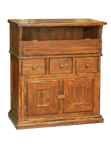 Madia in legno massello di tiglio finitura noce 81x45x92 cm Madia in legno massello di tiglio finitura noce 81x45x92 cm