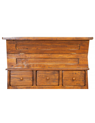 Madia in legno massello di tiglio finitura noce 81x45x92 cm Madia in legno massello di tiglio finitura noce 81x45x92 cm