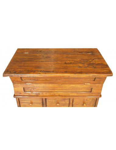 Madia in legno massello di tiglio finitura noce 81x45x92 cm Madia in legno massello di tiglio finitura noce 81x45x92 cm