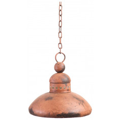 Lampadario Industrial a sospensione non elettrificato L29xPR29xH35 cm in ferro finitura arancio anticata 2