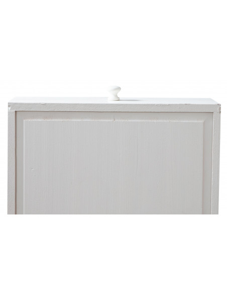 Carteira de país em madeira de cal sólida com acabamento branco envelhecido 172x50x226 cm