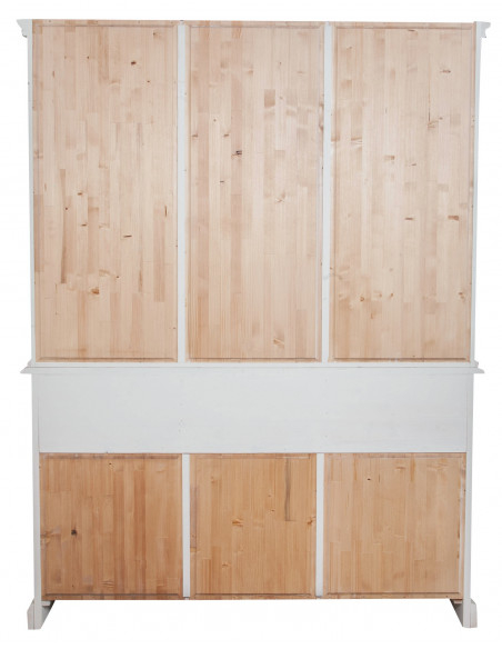 Carteira de país em madeira de cal sólida com acabamento branco envelhecido 172x50x226 cm
