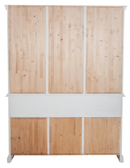 Libreria  Country in legno massello di tiglio finitura bianca anticata 172x50x226 cm