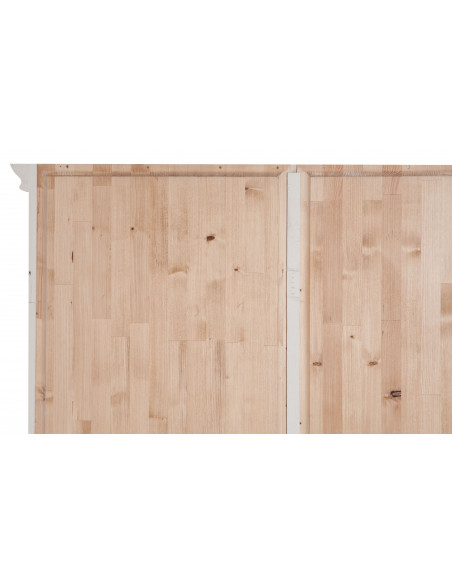 Carteira de país em madeira de cal sólida com acabamento branco envelhecido 172x50x226 cm