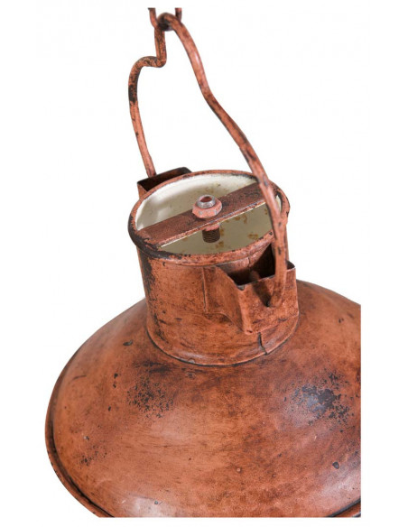Lampadario Industrial a sospensione non elettrificato L23xPR23xH14 cm in ferro finitura bianca anticata