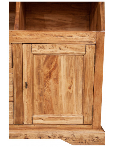 Libreria  Country in legno massello di tiglio finitura naturale 172x50x226 cm Libreria  Country in legno massello di tiglio finitura naturale 172x50x226 cm