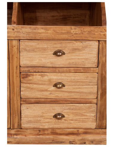 Libreria  Country in legno massello di tiglio finitura naturale 172x50x226 cm Libreria  Country in legno massello di tiglio finitura naturale 172x50x226 cm