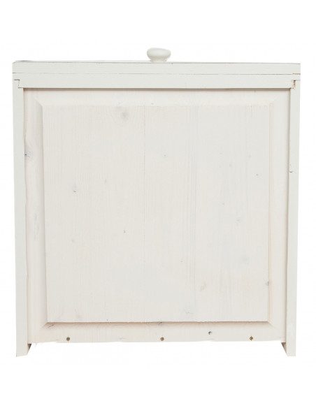 Credenza in legno massello di tiglio struttura bianca anticata piano naturale: foto vista retro cassetto - Biscottini.it