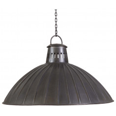 Lampadario Industrial a sospensione non elettrificato L49xPR49xH31 cm in ferro finitura nera anticata