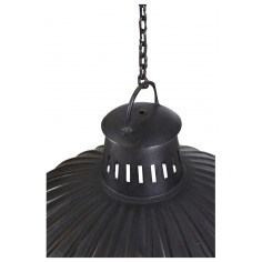 Lampadario Industrial a sospensione non elettrificato L49xPR49xH31 cm in ferro finitura nera anticata 2