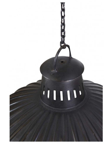 Lustre pendente industrial não eletrificado W49xDP49xH31 cm em ferro, acabamento preto antigo Lustre pendente industrial não eletrificado W49xDP49xH31 cm em ferro, acabamento preto antigo