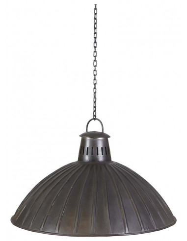 Lustre pendente industrial não eletrificado W49xDP49xH31 cm em ferro, acabamento preto antigo Lustre pendente industrial não eletrificado W49xDP49xH31 cm em ferro, acabamento preto antigo
