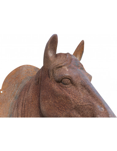 Testa di cavallo da parete in fusione di ghisa: foto particolare parte superiore - Biscottini.it Testa di cavallo da parete in fusione di ghisa: foto particolare parte superiore - Biscottini.it