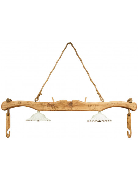 Lustre Yoke em madeira maciça de limão com acabamento natural L161xDP30xH41 cm -Biscottini.it