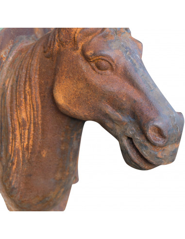 Cabeça de cavalo fixada na parede em ferro fundido: foto do rosto e da crina - Biscottini.it Cabeça de cavalo fixada na parede em ferro fundido: foto do rosto e da crina - Biscottini.it