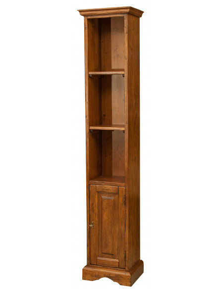 Piccola libreria in legno massello di tiglio finitura noce 40x30x196 cm -Biscottni.it