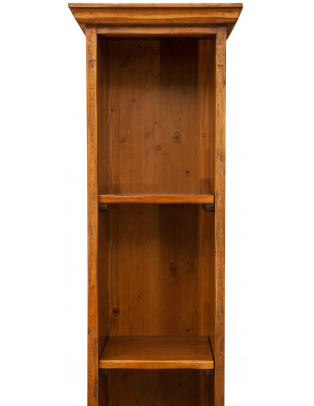 Piccola libreria in legno massello di tiglio: foto particolare parte superiore  - Biscottini.it