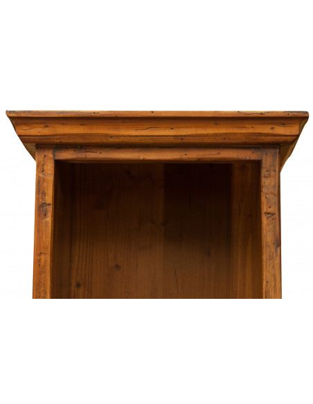 Piccola libreria in legno massello di tiglio: foto particolare cornice superiore - Biscottini.it
