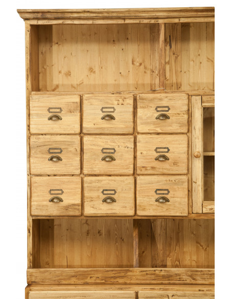 Mobile farmacia in legno massello di tiglio: foto particolare cassetti lato sx - Biscottini.it