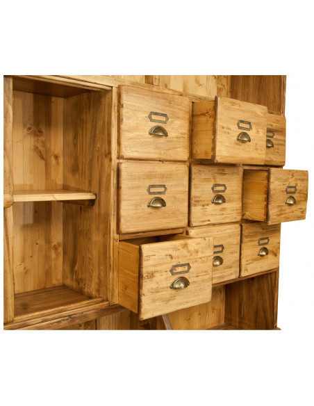 Mobile farmacia in legno massello di tiglio: foto particolare dei cassetti - Biscottini.it