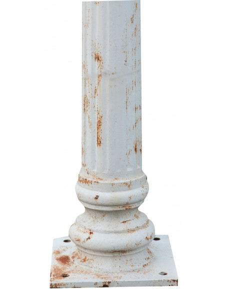 Colonna in fusione di ghisa con capitello finitura bianca anticata 36x36x260 cm