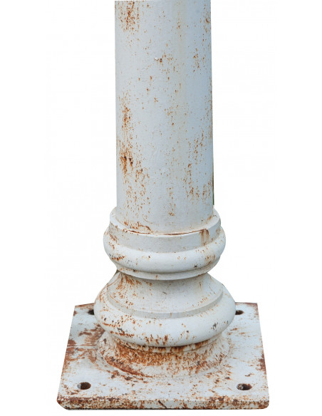 Colonna in fusione di ghisa con capitello finitura bianca anticata 36x36x260 cm