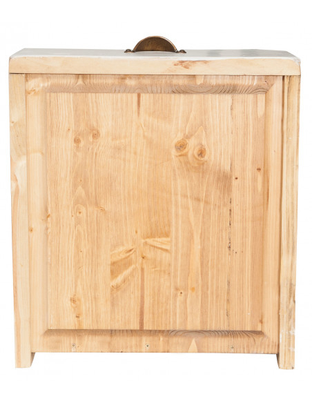 Banco da lavoro Country in legno massello di tiglio finitura bianca anticata: foto fondo cassetto grande
