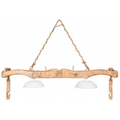 Lustre Yoke em madeira maciça de limão com acabamento natural L161xDP31xH41 cm - Biscottini.it