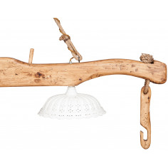 Giogo lampadario in legno massello di tiglio finitura naturale L161xPR31xH41 cm - Biscottini.it 2