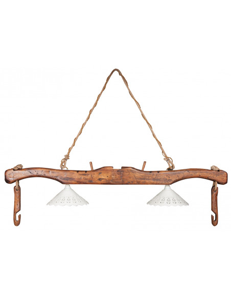 Lustre Yoke em madeira maciça de limão, acabamento em nogueira L161xDP30xH41 cm - Biscottini.it