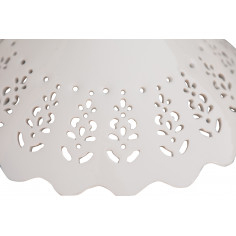 Piatto paralume in ceramica bianca traforata diam.30x12 cm -Biscottini.it 2