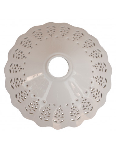 Piatto paralume in ceramica bianca traforata: foto paralume dall'alto -Biscottini.it Piatto paralume in ceramica bianca traforata: foto paralume dall'alto -Biscottini.it