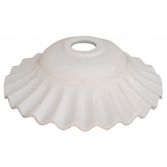Piatto paralume in ceramica bianca diam.30x9 cm - Biscottini.it