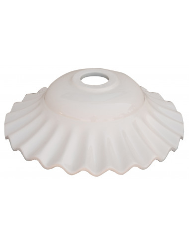 Piatto paralume in ceramica bianca diam.30x9 cm - Biscottini.it
