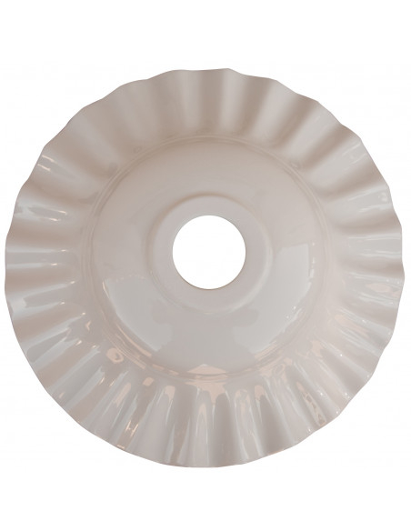 Piatto paralume in ceramica bianca: foto del paralume visto dall'alto - Biscottini.it