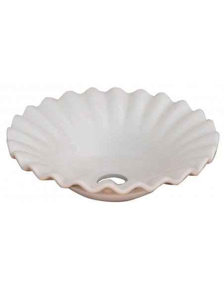 Piatto paralume in ceramica bianca: foto dell'interno del paralume - Biscottini.it