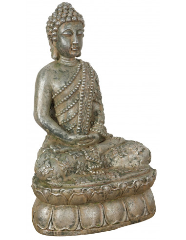 Statua di Buddha in resina finitura oro anticato L36xPR29xH60 cm -Biscottini.it