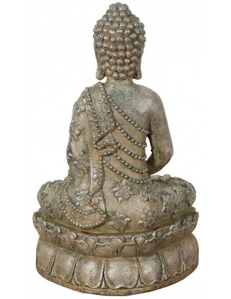 Statua di Buddha in resina finitura oro anticato: foto vista del retro -Biscottini.it