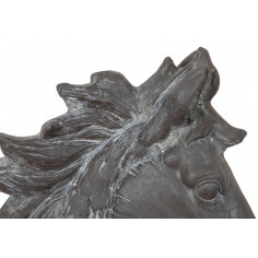 Testa di cavallo in resina finitura anticata L29xPR16,5xH41 cm - Biscottini.it 2