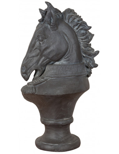 Testa di cavallo BUSTO CAVALLO HORSE STATUETTA 38 cm Poly personaggio NUOVO Bronzo Ottica 