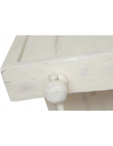 Banco da lavoro Country in legno massello di tiglio finitura bianca anticata: foto particolare morsa in legno - Biscottini.it Banco da lavoro Country in legno massello di tiglio finitura bianca anticata: foto particolare morsa in legno - Biscottini.it