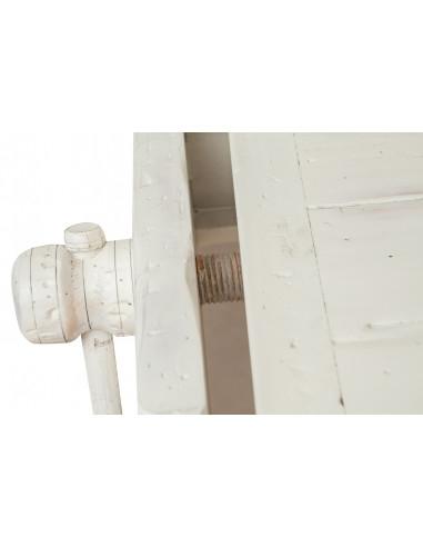 Bancada country em madeira maciça de limão com acabamento branco antigo: foto de torno de madeira e parafuso - Biscottini.it Bancada country em madeira maciça de limão com acabamento branco antigo: foto de torno de madeira e parafuso - Biscottini.it