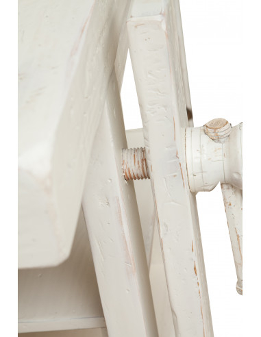 Banco da lavoro Country in legno massello di tiglio finitura bianca anticata: foto particolare vite in legno - Biscottini.it Banco da lavoro Country in legno massello di tiglio finitura bianca anticata: foto particolare vite in legno - Biscottini.it