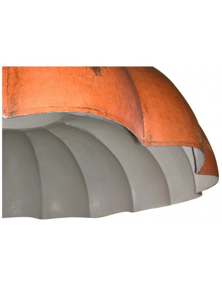 Lampadario Industrial a sospensione non elettrificato L85xPR85xH40 cm in ferro finitura arancio anticata