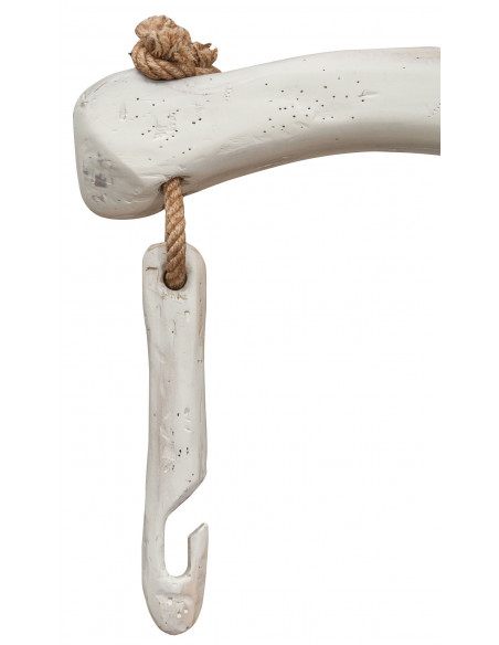 Giogo lampadario in legno massello di tiglio finitura bianca anticata: foto  gancio di traino in legno - Biscottini.it