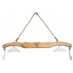 Lustre Yoke em madeira maciça de limão com acabamento natural L161xDP30xH41 cm -Biscottini.it