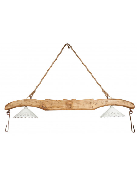  Lustre Yoke em madeira maciça de limão com acabamento natural L161xDP30xH41 cm -Biscottini.it