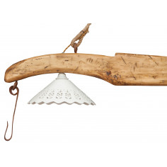 	Giogo lampadario in legno massello di tiglio finitura naturale L161xPR30xH41 cm -Biscottini.it 2