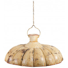Lustre pendente industrial não eletrificado W85xDP85xH40 cm em ferro, acabamento creme antigo 2