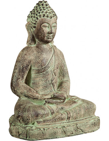 Statuetta di Buddha in gesso dipinto finitura anticata L38xPR28xH55 cm - Biscottini.it